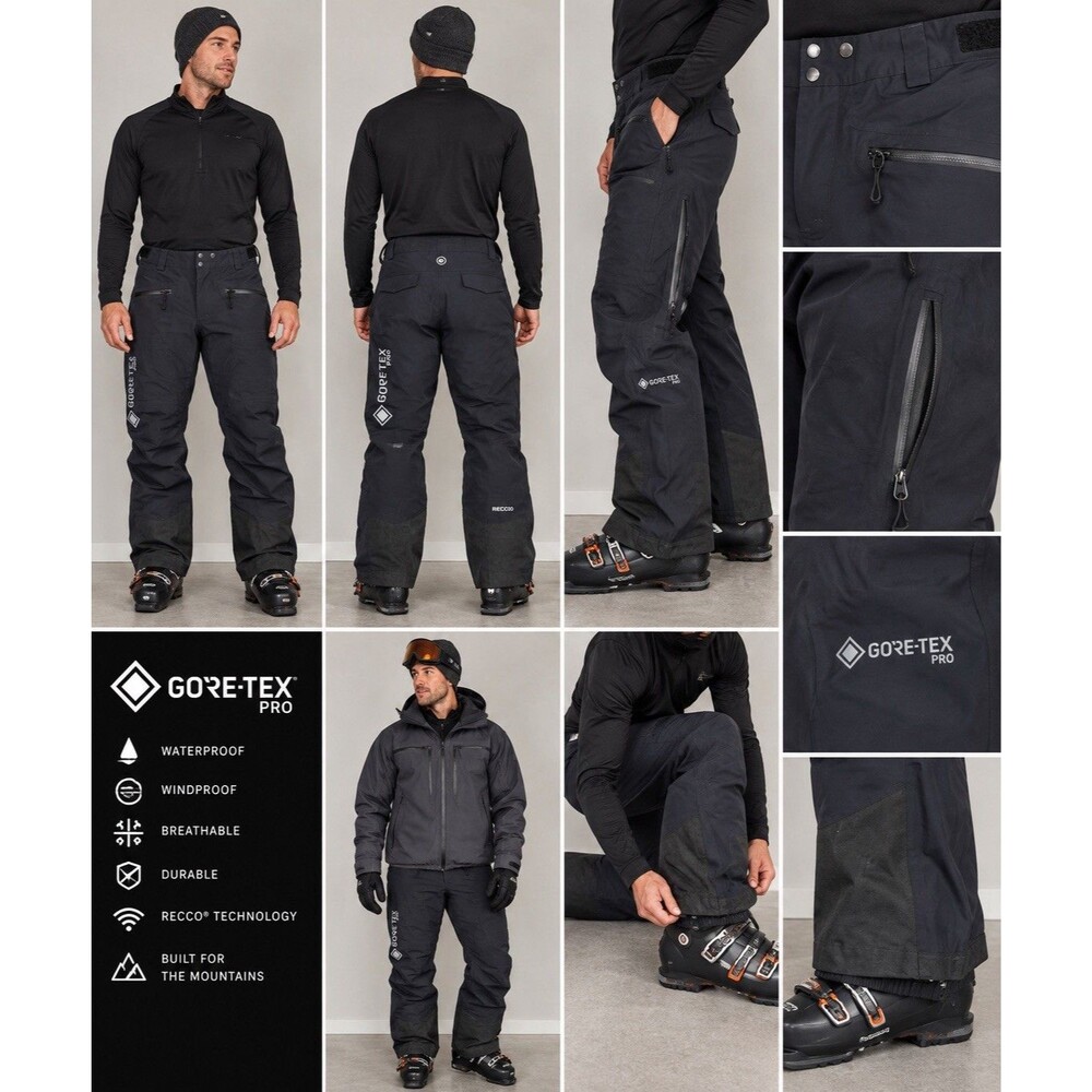 (A6) GORE-TEX PRO Outerwear On Demand Men’s XL Ski Snowboard Pants Black RECCO